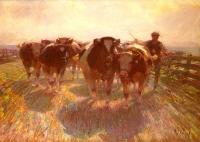 Zugel, Heirich von - Cattle Drive on the Farm Road